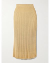 Zimmermann - Luna Ribbed Metallic Midi Skirt - Lyst