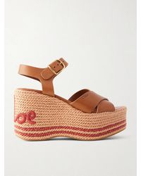 Chloé - Leather Platform Espadrilles - Lyst