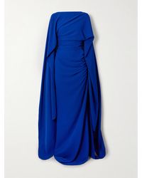 Marmar Halim - Draped Ruched Silk-Blend Crepe De Chine Gown - Lyst