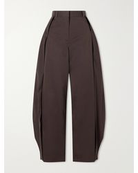 Loewe - Cotton And Silk-Blend Gabardine Wide-Leg Pants - Lyst