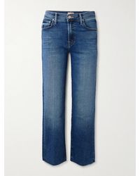 Mother - The Rambler Zip Ankle Fray Mid-Rise Straight-Leg Jeans - Lyst