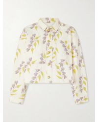 Ulla Johnson - Bobbi Cropped Printed Denim Jacket - Lyst
