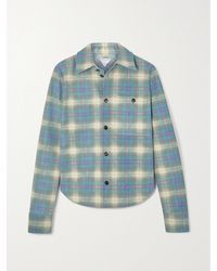 Bottega Veneta - Cropped Checked Leather Shirt - Lyst