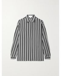 Michael Kors - Striped Organic Silk Crepe De Chine Shirt - Lyst