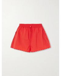 Cecilie Bahnsen - Blossom Broderie Anglaise-Trimmed Cotton-Blend Taffeta Shorts - Lyst