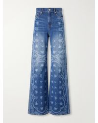Veronica Beard - Taylor Printed High-Rise Wide-Leg Jeans - Lyst