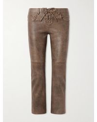 Isabel Marant - Vanel Hose Mit Schmalem Bein Aus Leder Mit Schnürung - Lyst