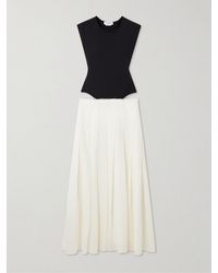Gabriela Hearst - Mina Two-Tone Cutout Wool And Cashmere-Blend And Pleated Wool Maxi Dress - Lyst