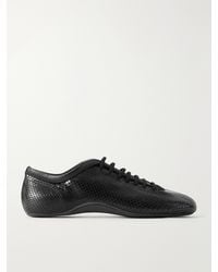 Dries Van Noten - Snake-Effect Leather Sneakers - Lyst