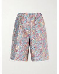 Dries Van Noten - Printed Cotton-Blend Jacquard Shorts - Lyst
