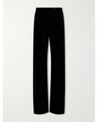 KHAITE - Hunter Velvet Cotton-Blend Straight-Leg Pants - Lyst