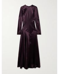 Abadia - Yara Paneled Hammered-Satin Maxi Dress - Lyst