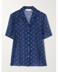 Tory Burch - Printed Cotton And Silk-Blend Shirt - Lyst