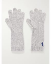 Polo Ralph Lauren - Logo-Embroidered Cable-Knit Wool-Blend Gloves - Lyst