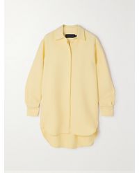 Brandon Maxwell - The Phillippa Wool And Silk-Blend Crepe Mini Shirt Dress - Lyst