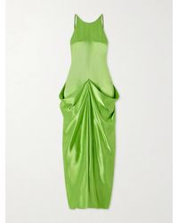 KHAITE - Kent Open-Back Draped Satin Maxi Dress - Lyst