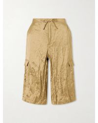 Aflalo - Bromer Crinkled-Satin Straight-Leg Shorts - Lyst