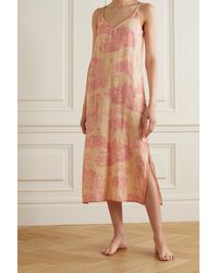 Desmond & Dempsey Printed Linen Nightdress - Pink