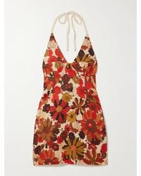 SIR. - Castella Floral-Print Linen Halterneck Mini Dress - Lyst