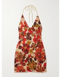 SIR. - Castella Floral-Print Linen Halterneck Mini Dress - Lyst
