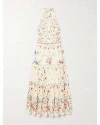 Agua Bendita - Robe Midi En Popeline De Coton À Imprimé Fleuri Et À Broderies Consuelo Mosqueta - Lyst