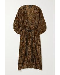 Lisa Marie Fernandez Adwoa Kaftan Aus Baumwoll-voile Mit Zebraprint - Braun