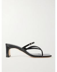 Aeyde - Giselle Glossed-Leather Sandals - Lyst