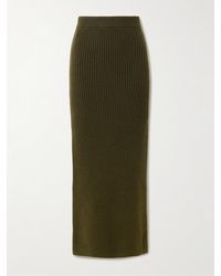 Max Mara - Boris Ribbed Wool-Blend Maxi Skirt - Lyst