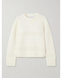 Calle Del Mar - Pointelle-Knit Cashmere And Silk-Blend Sweater - Lyst