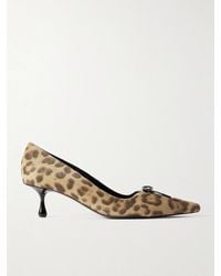 Jimmy Choo - Scarlett 50 Lace-Up Leather-Trimmed Leopard-Print Pony Hair Pumps - Lyst