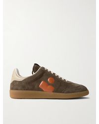 Isabel Marant - Bryce Leather-Trimmed Suede Sneakers - Lyst