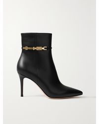 Gianvito Rossi - Vitello Glove 85 Embellished Leather Ankle Boots - Lyst