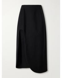 Jil Sander - Wool Cut-Out Midi Skirt - Lyst