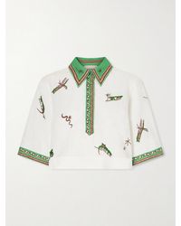 ALÉMAIS - Wanda Printed Embroidered Linen Shirt - Lyst