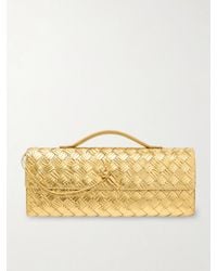 Bottega Veneta - Long Andiamo Intrecciato Metallic Leather Clutch - Lyst