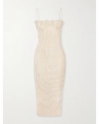 FFORME - Lumi Lace-Trimmed Plissé Midi Dress - Lyst