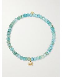 Sydney Evan - Small Eye 14-Karat, Larimar And Diamond Bracelet - Lyst