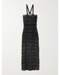 Oséree - Sequin-Embellished Striped Stretch-Tulle Maxi Dress - Lyst