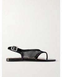 Alaïa - Fishnet Flat Sandals - Lyst