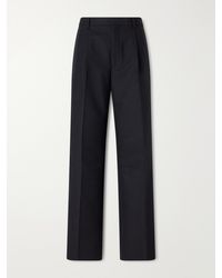 AURALEE - Wool And Cotton-Blend Straight-Leg Pants - Lyst