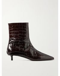 Jimmy Choo - Lory 35 Croc-Effect Leather Ankle Boots - Lyst