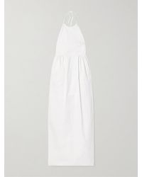 ワンピース MAX MARA White Denim Europa Dress Max Mara Europa Canvas Dress With Laces in White | Lyst