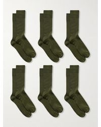 CDLP - Set Of Six Ribbed Cotton-Blend Socks - Lyst