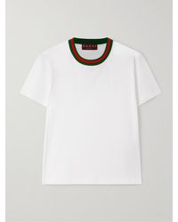 Gucci - T-Shirt Aus Jersey Mit Web, Grösse - Lyst