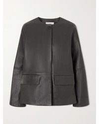 JOSEPH - Barbs Paneled Textured-Leather Jacket - Lyst