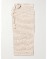 Magda Butrym - Appliquéd Crocheted Cotton-Blend Midi Skirt - Lyst