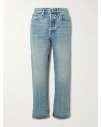 FRAME - The Vertical Crop High-Rise Straight-Leg Jeans - Lyst