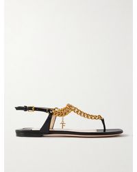 Tom Ford - Zenith Chain-Embellished Leather Slingback Sandals - Lyst