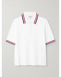 Thom Browne - Striped Jersey Polo Shirt - Lyst