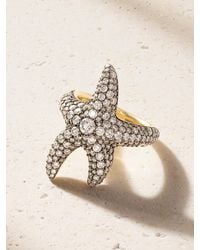 Lucy Delius - Sea Star Ring 14-Karat Rhodium-Plated Diamond Ring - Lyst